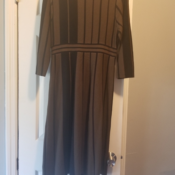 Nina Leonard striped elbow sleeve sweater dress - Picture 2 of 8